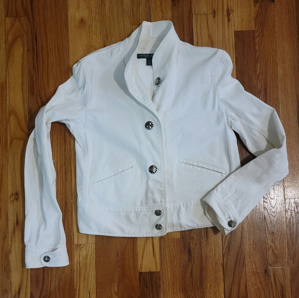 COPY - Ralph Lauren Lauren Jeans Co White Denim Blazer Jacket Small